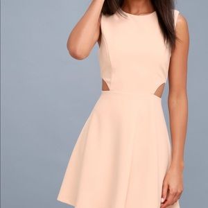 Lulu’s Blush Cutout Skater Dress